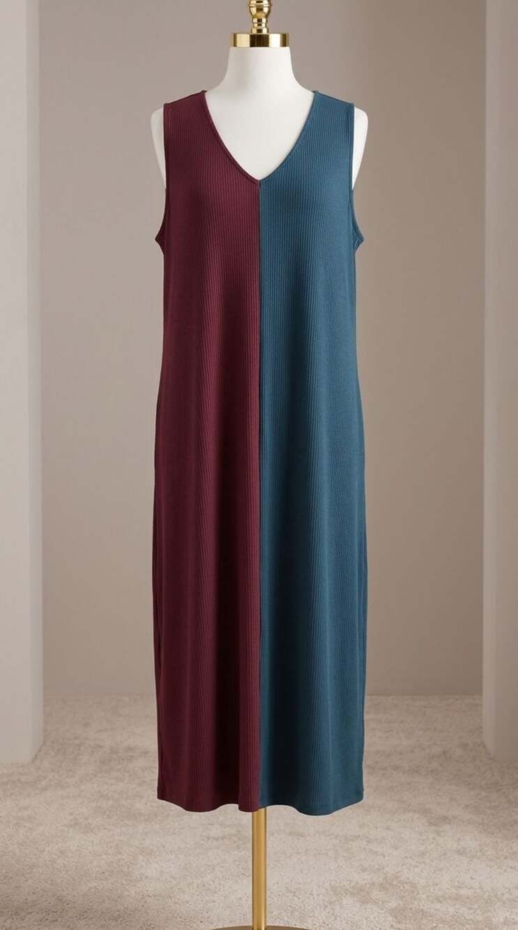 Plus Size 30 32 by Lane Bryant Twi Tone color Block Dress